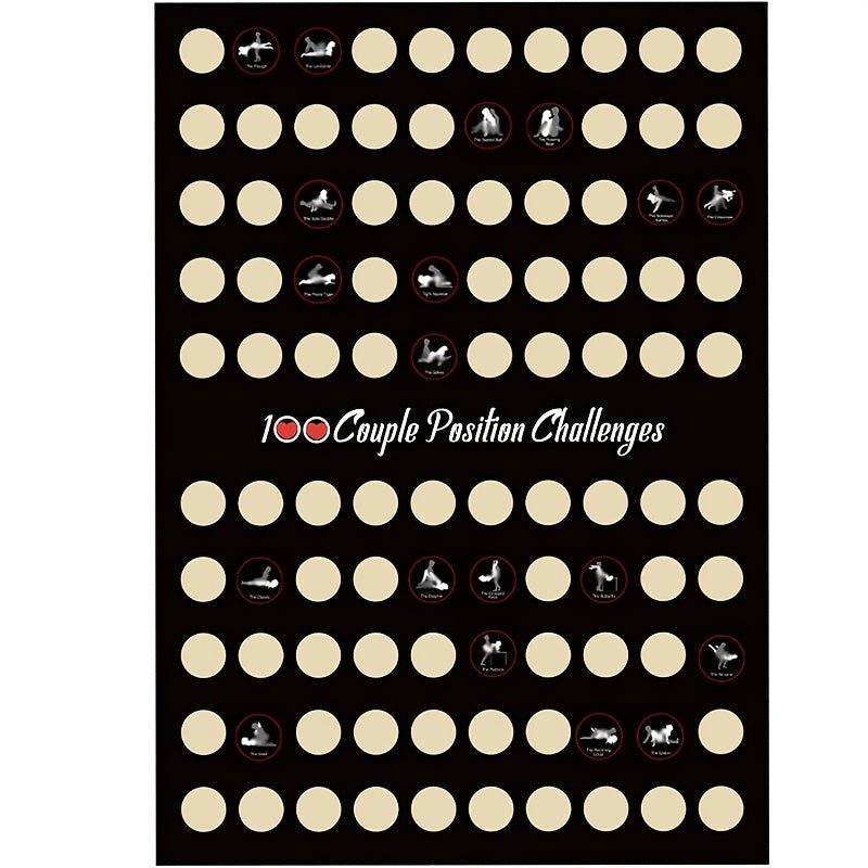 100 Sex Positions Scratch-Off Poster for Couples - Wet Master