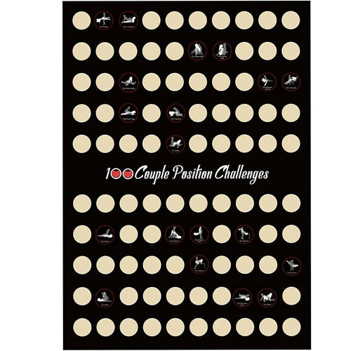 100 Sex Positions Scratch-Off Poster for Couples - Wet Master