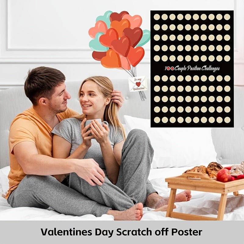100 Sex Positions Scratch-Off Poster for Couples - Wet Master