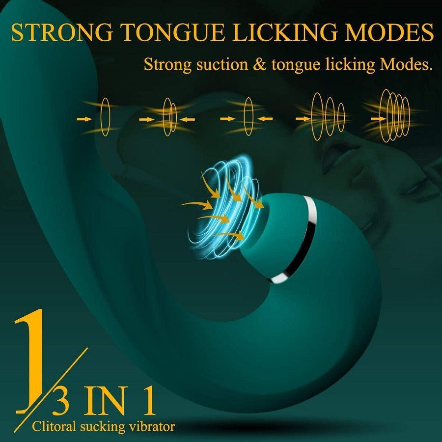 3-in-1 Clitoral Sucking & Licking G-Spot Vibrator - Wet Master