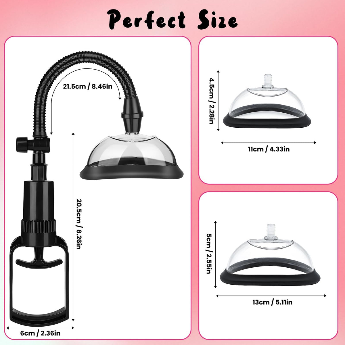 Black Vacuum Pussy Pump - 2 Sizes - Wet Master