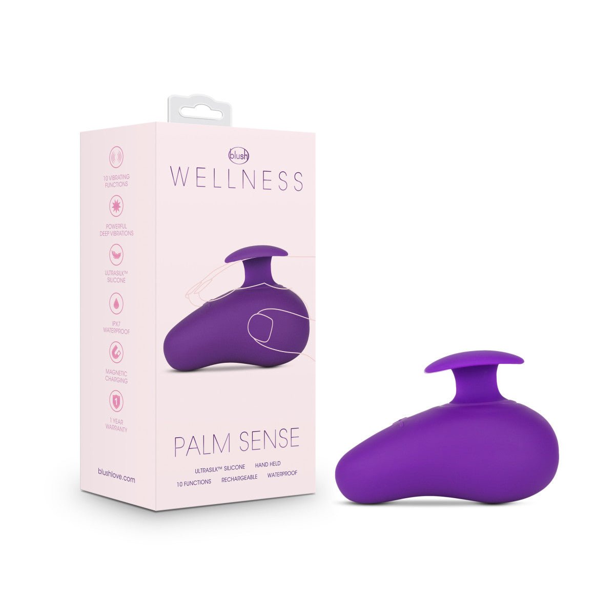 Blush Palm Sense RumbleTech Purple UltraSilk Vibrator - Wet Master