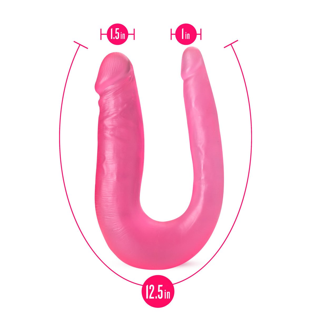 Blush U-Shaped 12.5-Inch Long Pink Double Ended Dildo - Wet Master