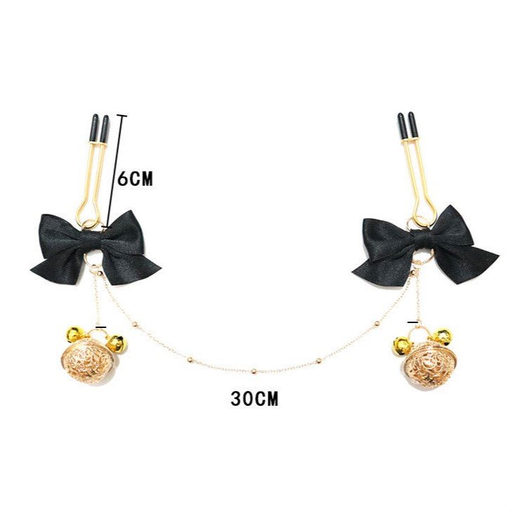 Bow Tie U-Shaped Nipple Clamps with Chain - Wet Master