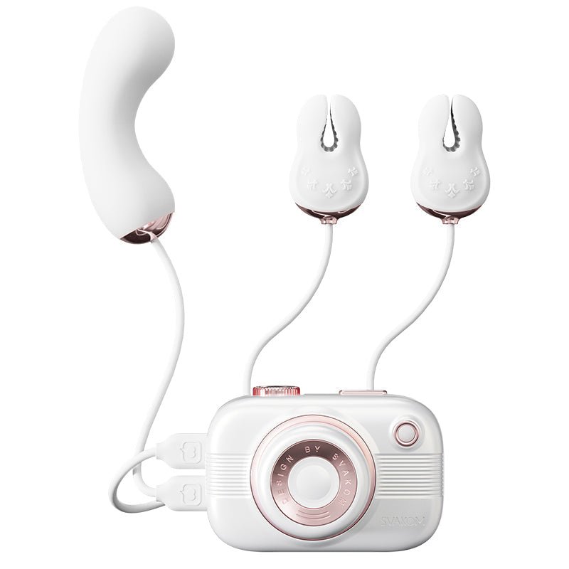 Camera Clit Suction & G-Spot Vibrator with Nipple Clamps App-Controlled - Wet Master