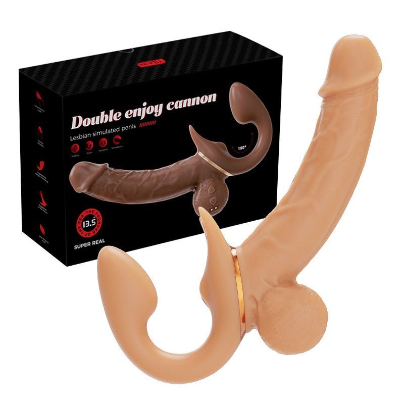 Cannon Double-Ended Vibrating Realistic Dildo Strapless Strap-On - Wet Master