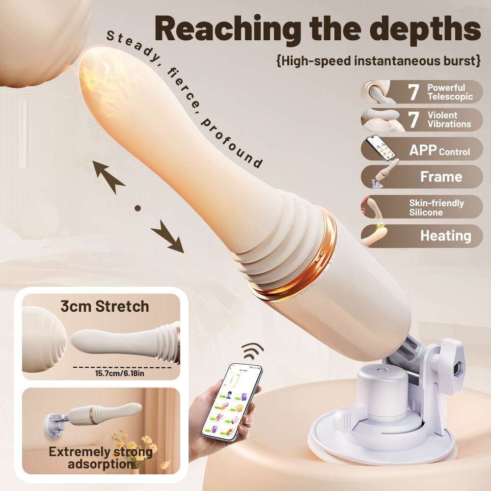 Confidant Thrusting & Heating Sex Machine with Suction Base App Controlled - Wet Master