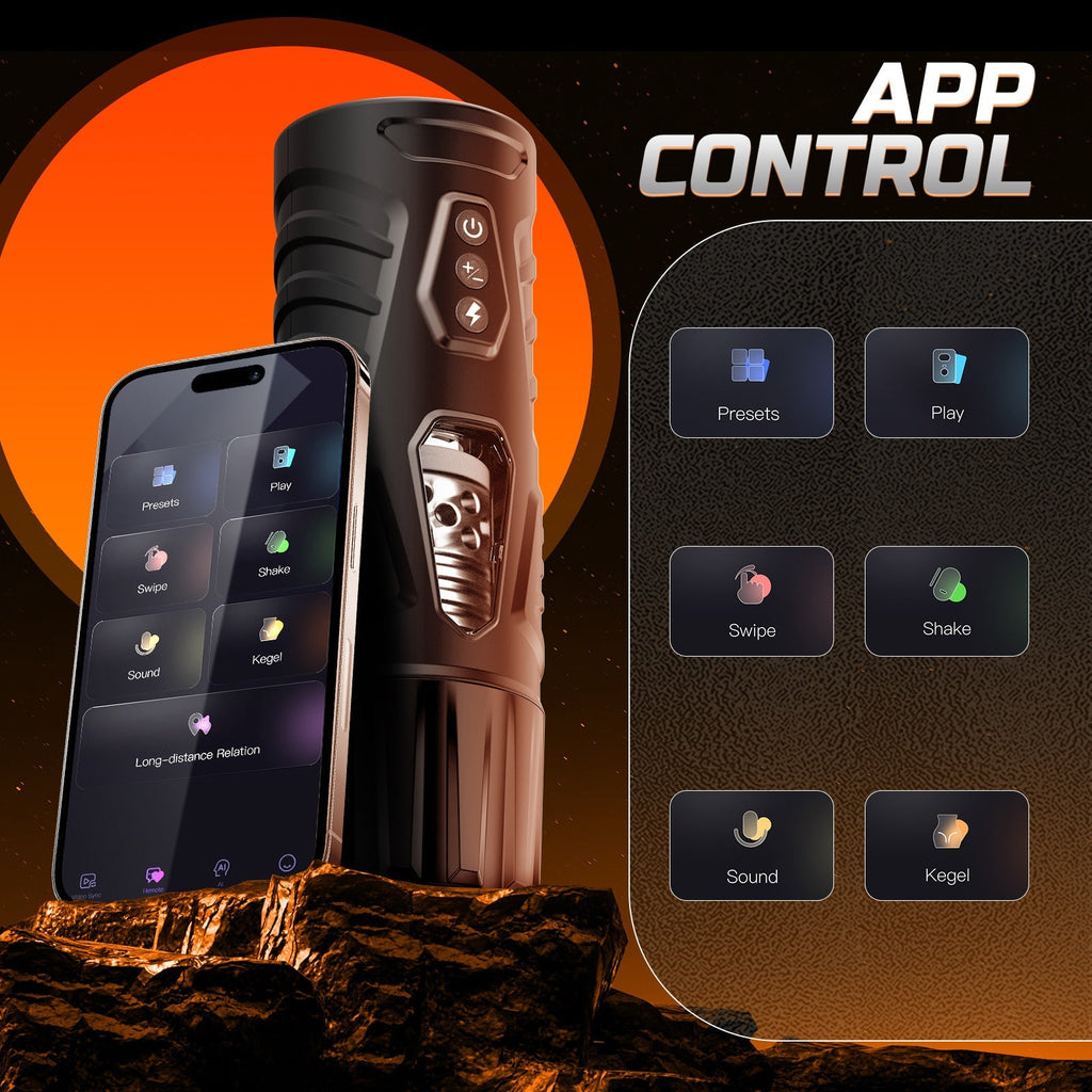 Dark Warrior Rotating & Thrusting Male Masturbator App Controlled - Wet Master
