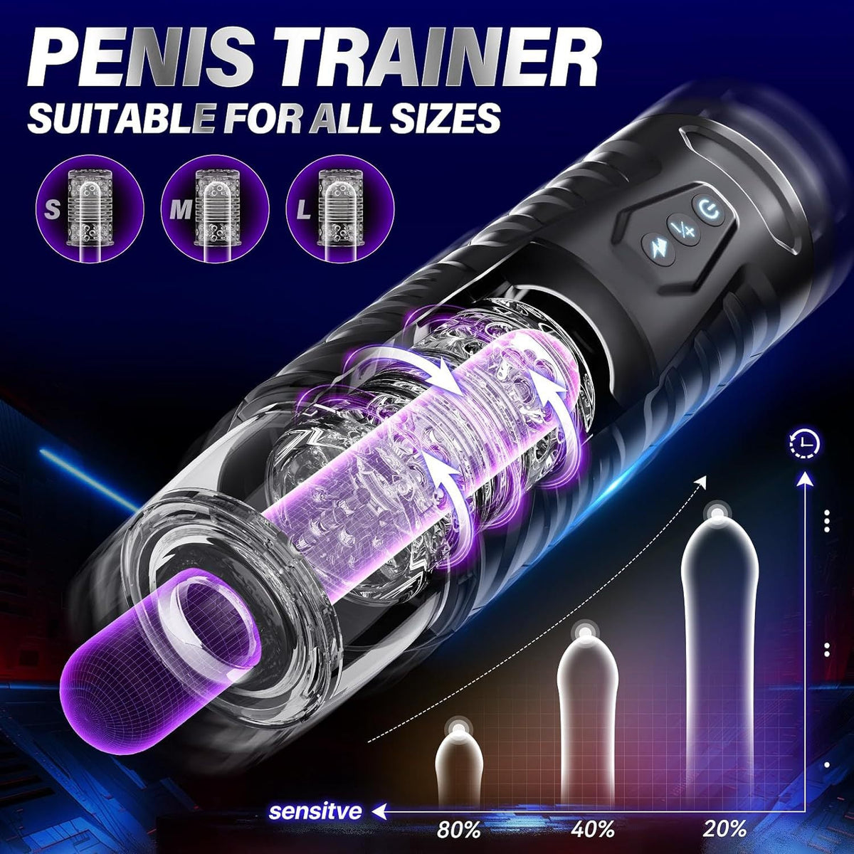 Dark Warrior Rotating & Thrusting Male Masturbator App Controlled - Wet Master