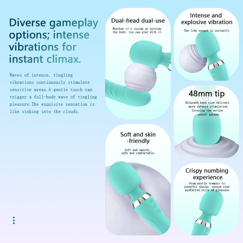 Double-Ended Clitoral & G-Spot Wand Vibrator - Wet Master