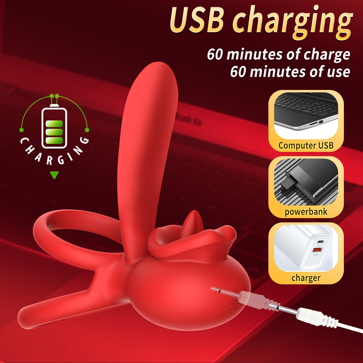 Dragon Tongue 2-in-1 Licking & Vibrating Cock Ring App Controlled - Wet Master