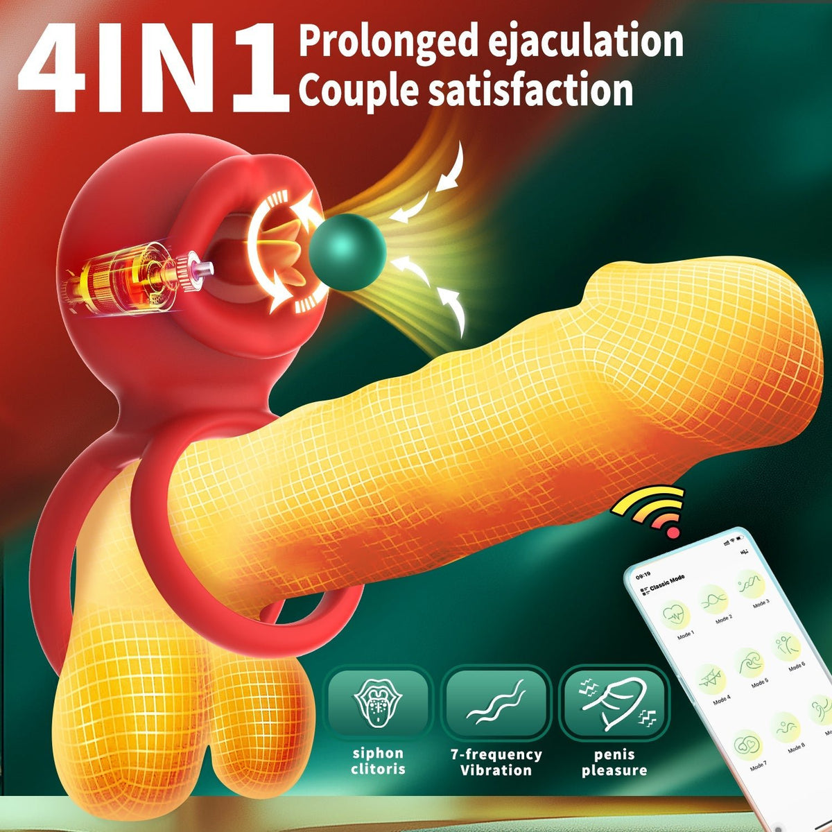 Dragon Tongue Licking & Vibrating Cock Ring App Controlled - Wet Master