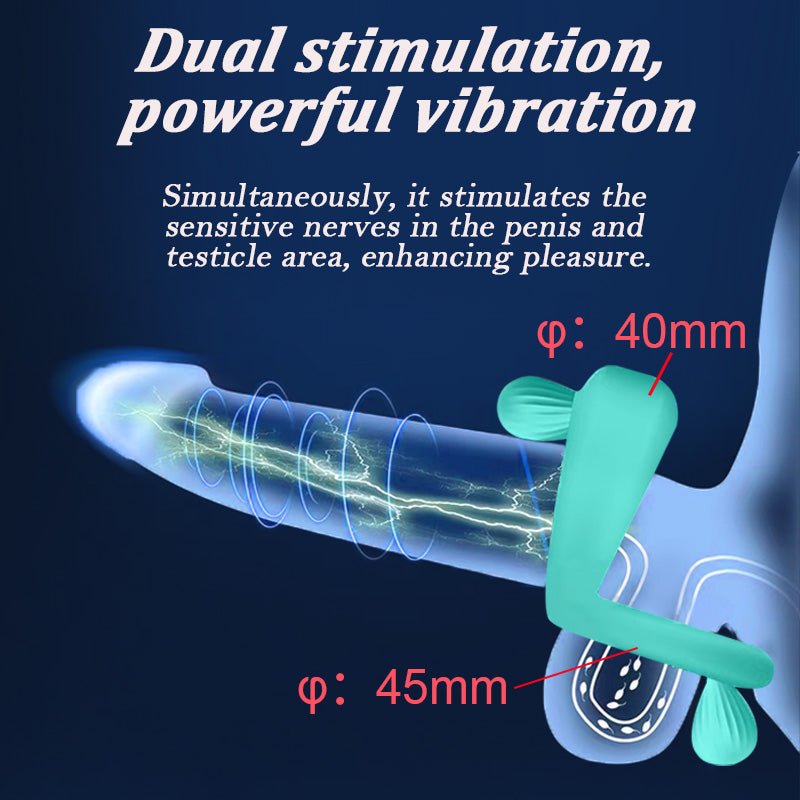 Dual Stimulation Clit Vibrating Cock Ring Remote & App Controlled - Wet Master