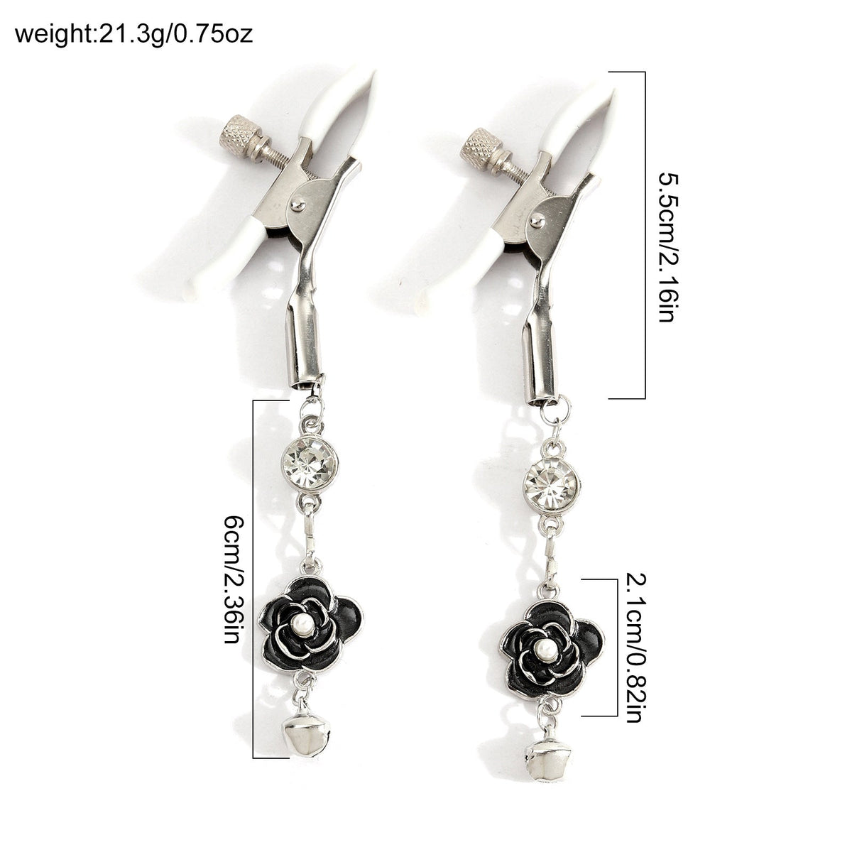 Floral Nipple Clamps with Bell Pendants - Wet Master