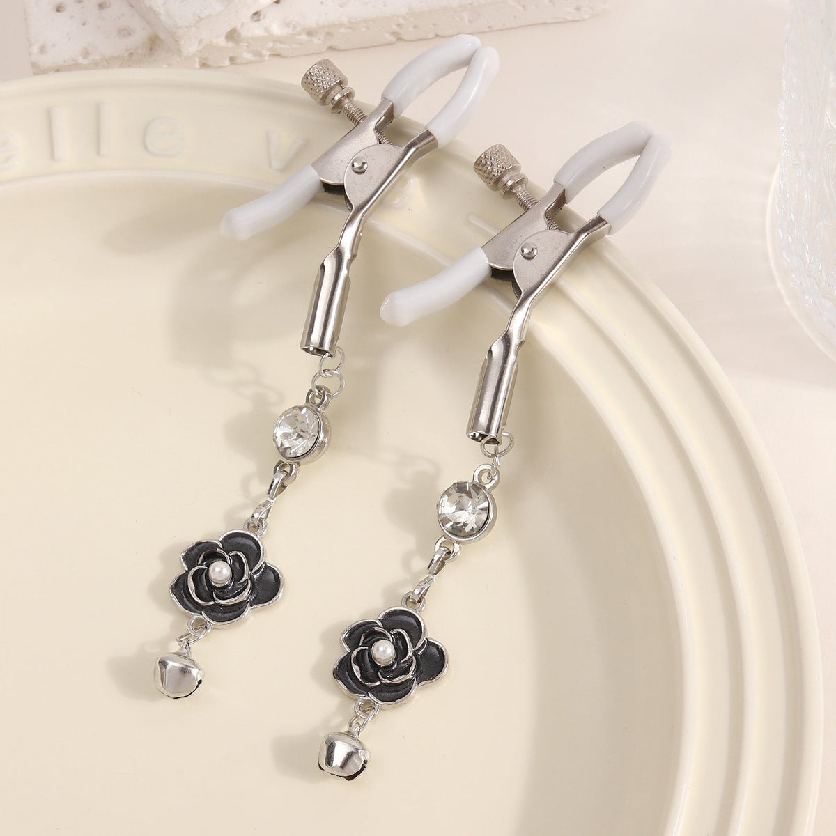 Floral Nipple Clamps with Bell Pendants - Wet Master