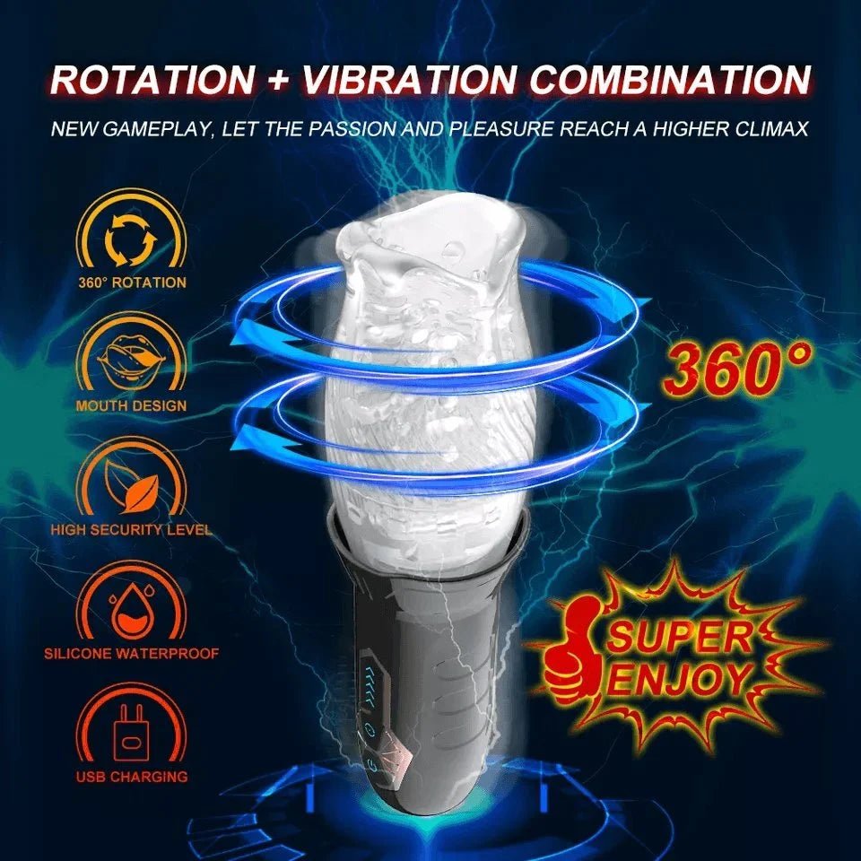 Gawk Gawk 3000 Rotating & Vibrating Male Masturbator Cup - Wet Master