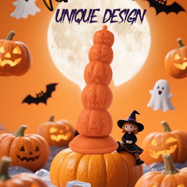 Halloween Pumpkin Silicone Dildo & Anal Plug 7.3 Inch - Wet Master
