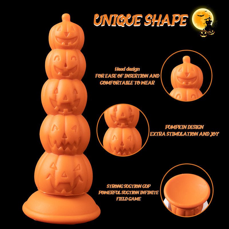 Halloween Pumpkin Silicone Dildo & Anal Plug 7.3 Inch - Wet Master