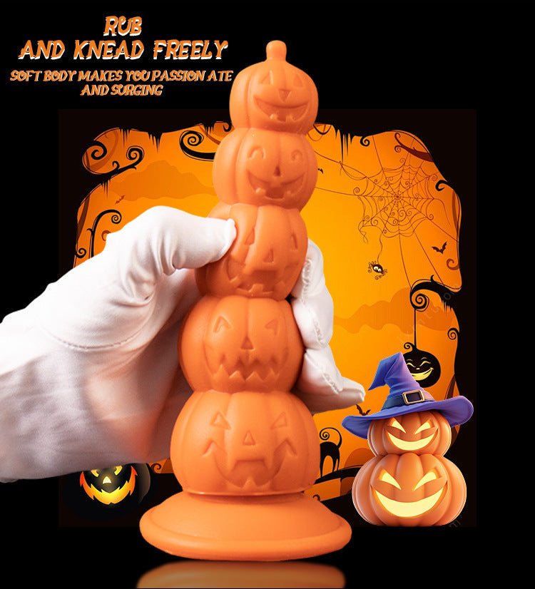 Halloween Pumpkin Silicone Dildo & Anal Plug 7.3 Inch - Wet Master