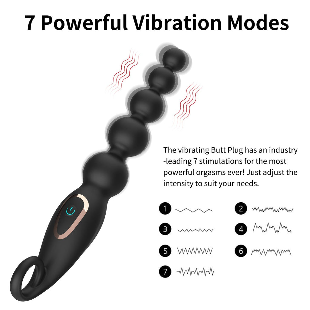 Hgod 7-Speed Vibrating Anal Beads - Wet Master