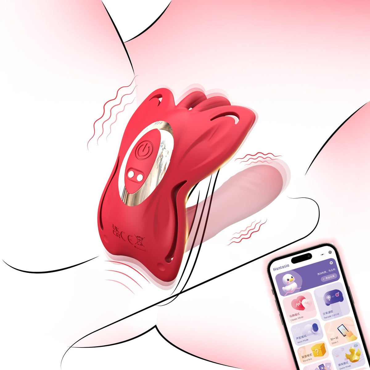 Hgod Butterfly Wearable Clit & G-Spot Vibrator App Controlled - Wet Master