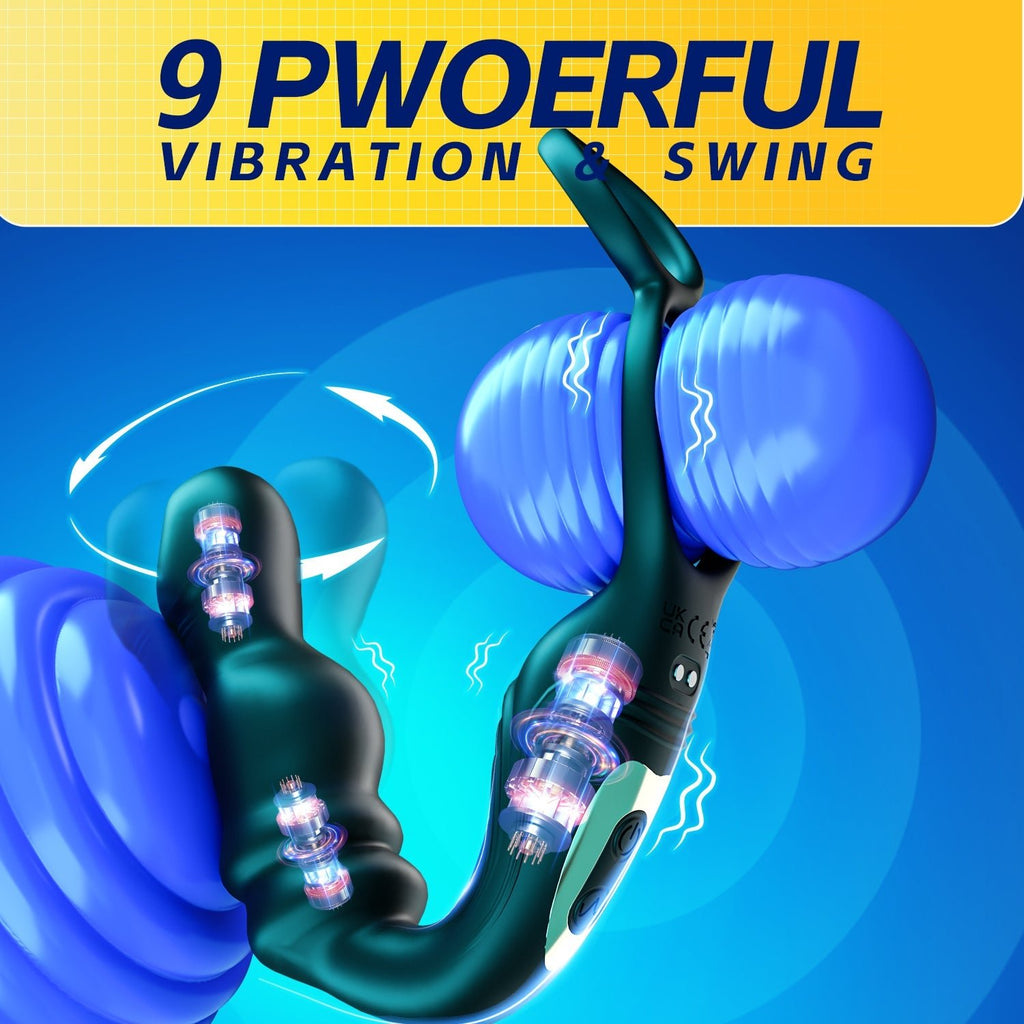Hgod Michelle Swinging Prostate Massager with Cock Ring App Controlled - Wet Master