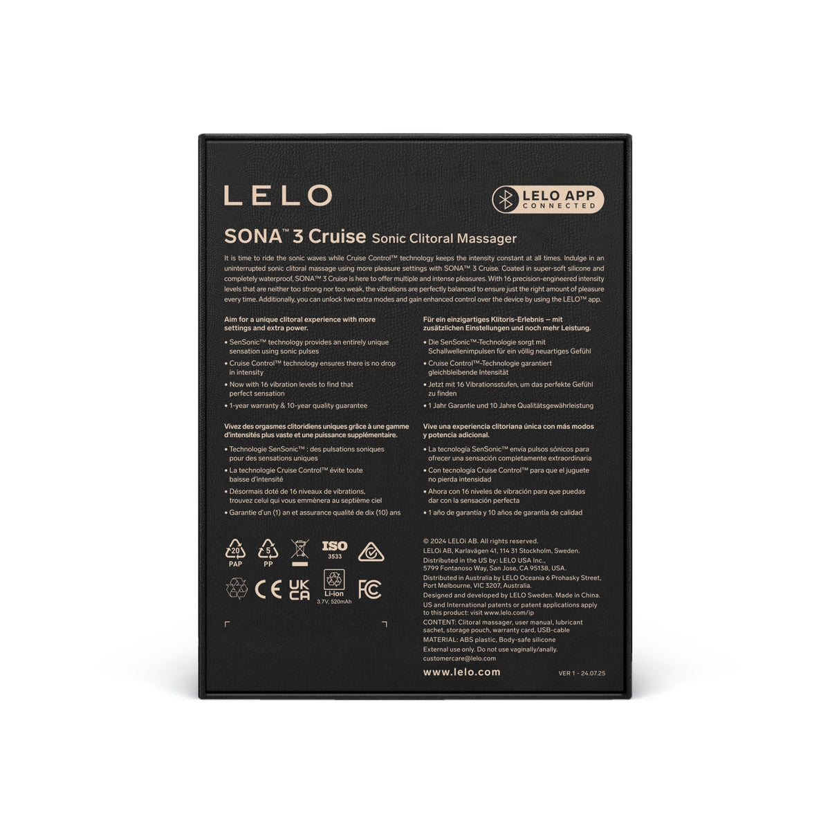 LELO Sona 3 Cruise Clitoral Suction Vibrator App Controlled - Wet Master