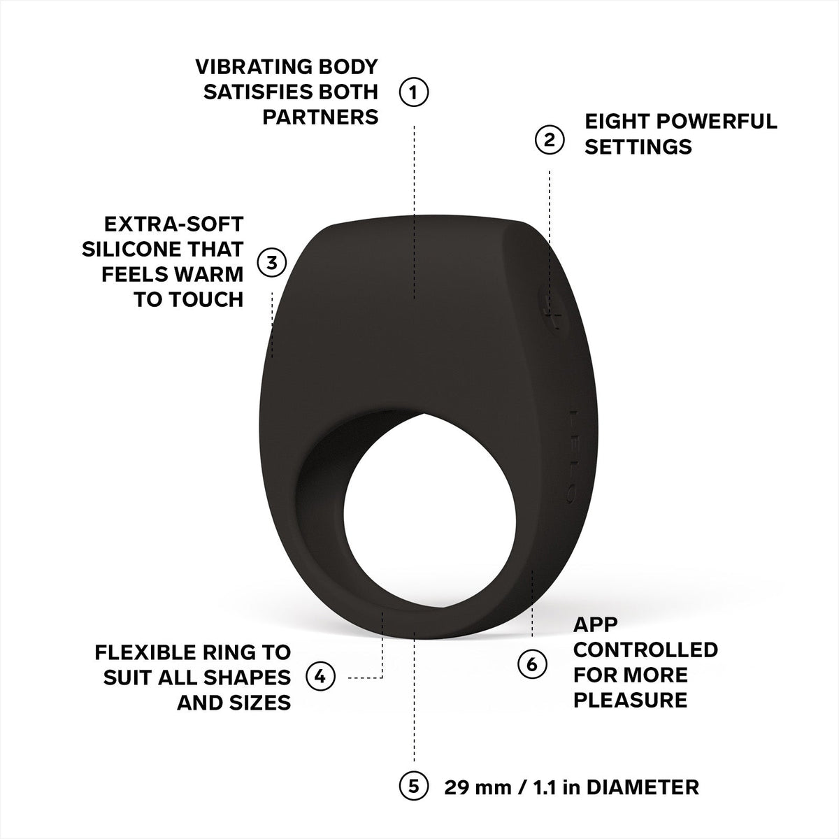 LELO Tor 3 Vibrating Cock Ring App-Controlled - Wet Master