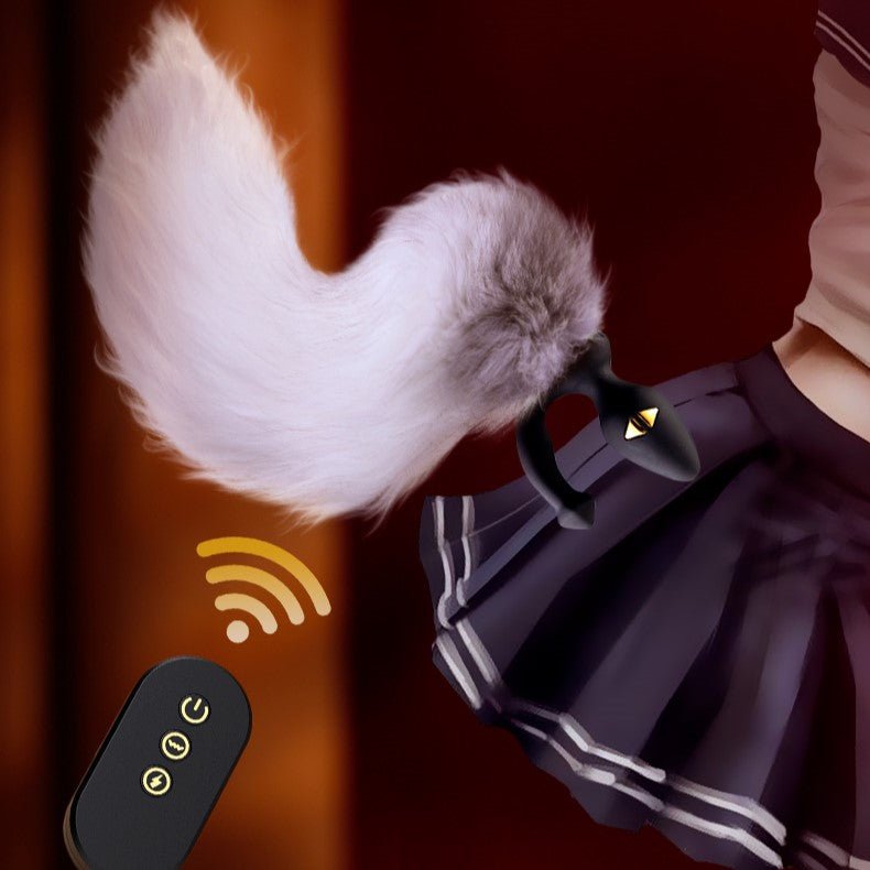 LOCKINK E-Stim Anal Plug with Fox Tail Remote Controlled - Wet Master