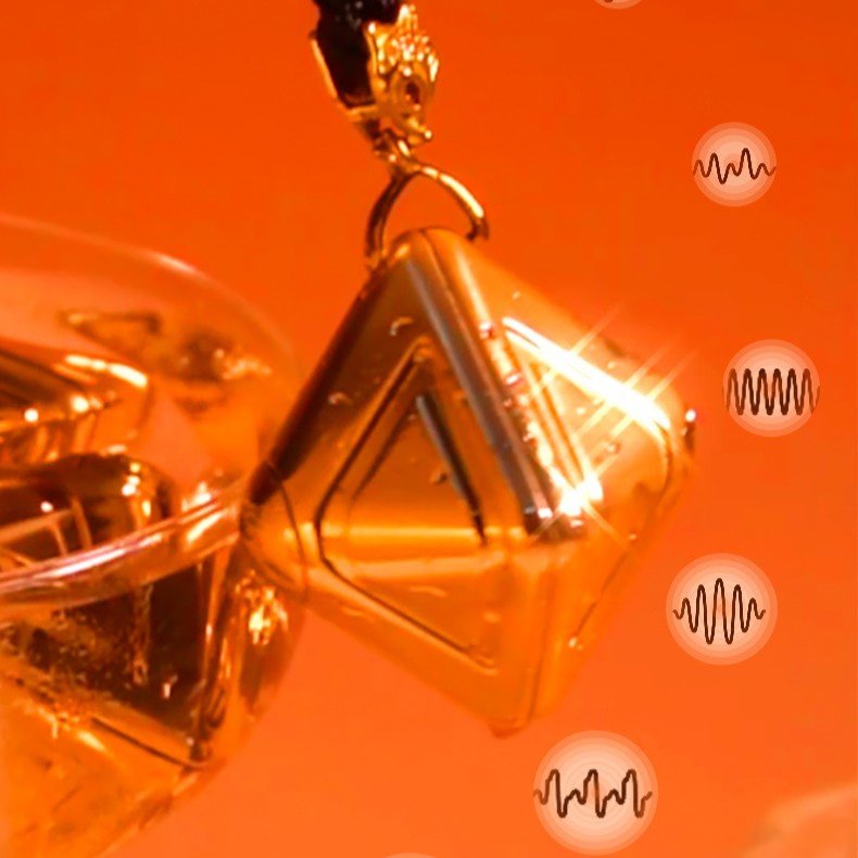 LOCKINK Gold Cube Metal Pendant Clit Vibrating Egg - Wet Master