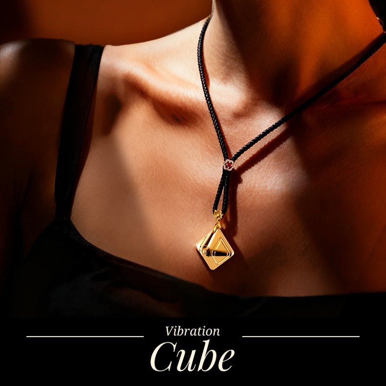 LOCKINK Gold Cube Metal Pendant Clit Vibrating Egg - Wet Master