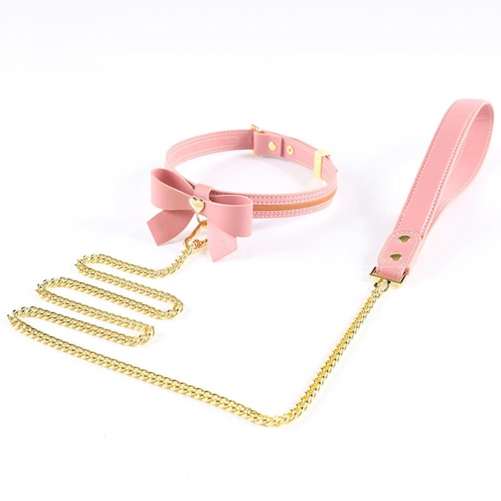 LOCKINK Heart Butterfly Leather Collar & Leash Set - Wet Master