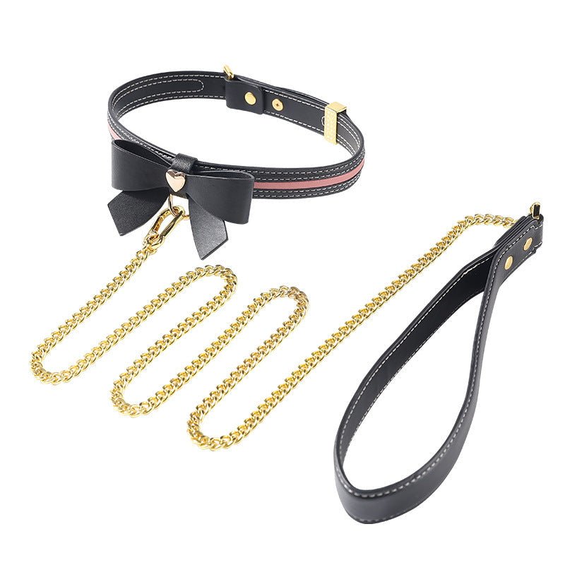 LOCKINK Heart Butterfly Leather Collar & Leash Set - Wet Master