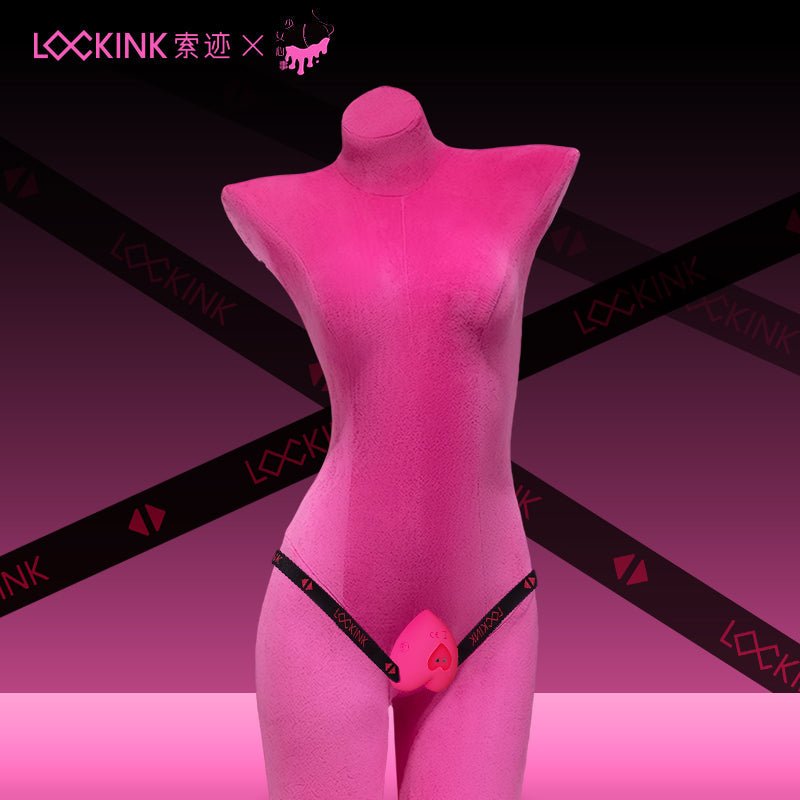 LOCKINK Pink Heart Strap-On Wearble Egg Vibrator Remote Controlled - Wet Master