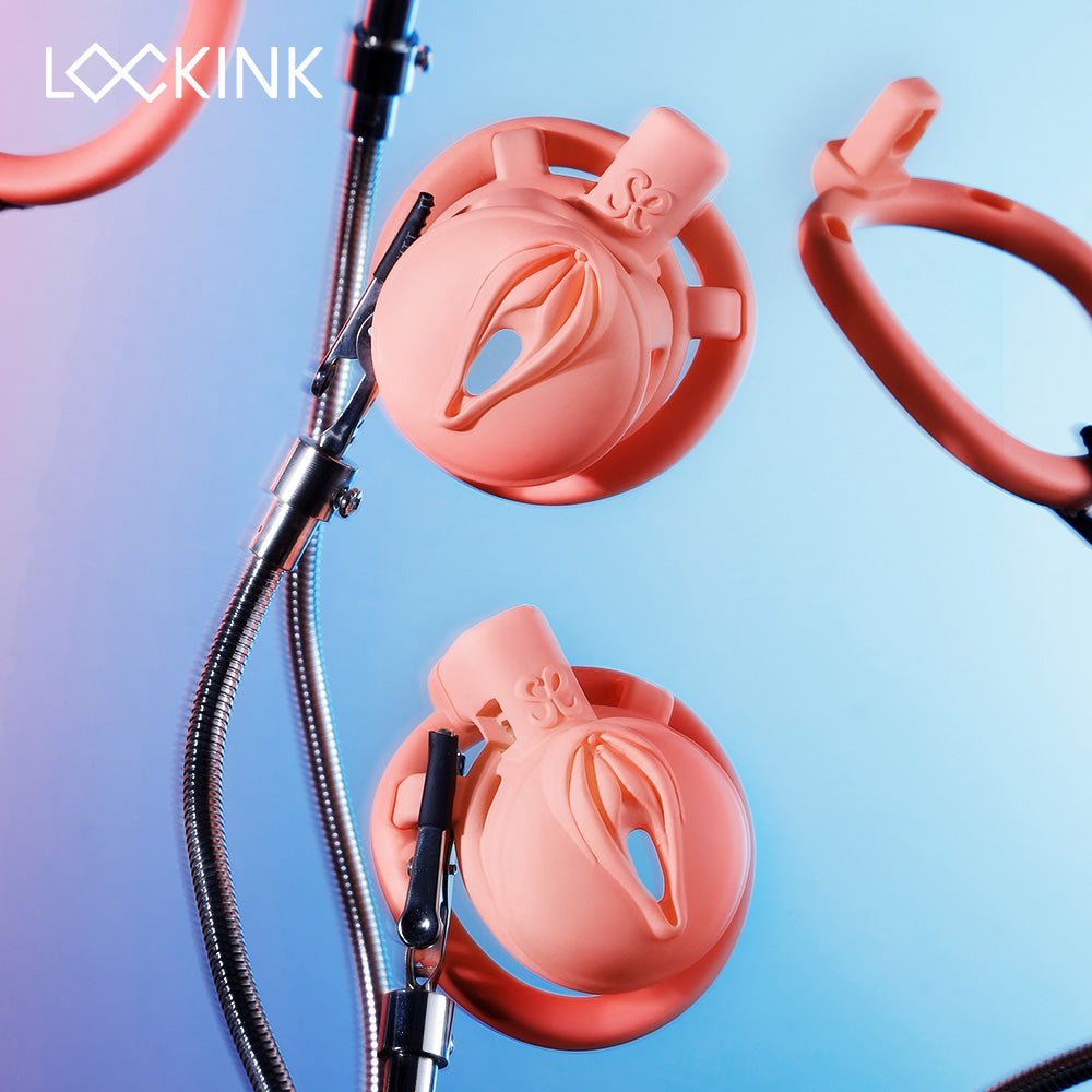 LOCKINK Sevanda 3D Printed Pink Pride Male Chastity Cage - Wet Master