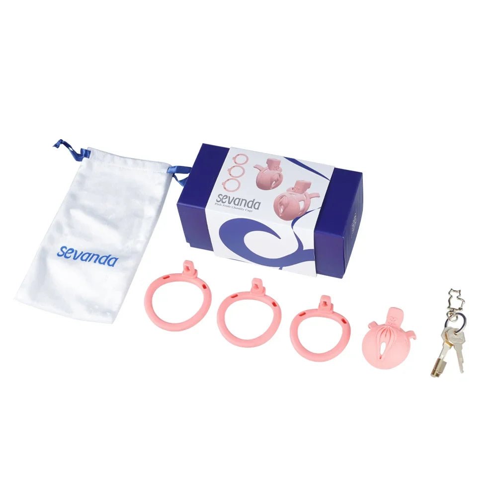 LOCKINK Sevanda 3D Printed Pink Pride Male Chastity Cage - Wet Master