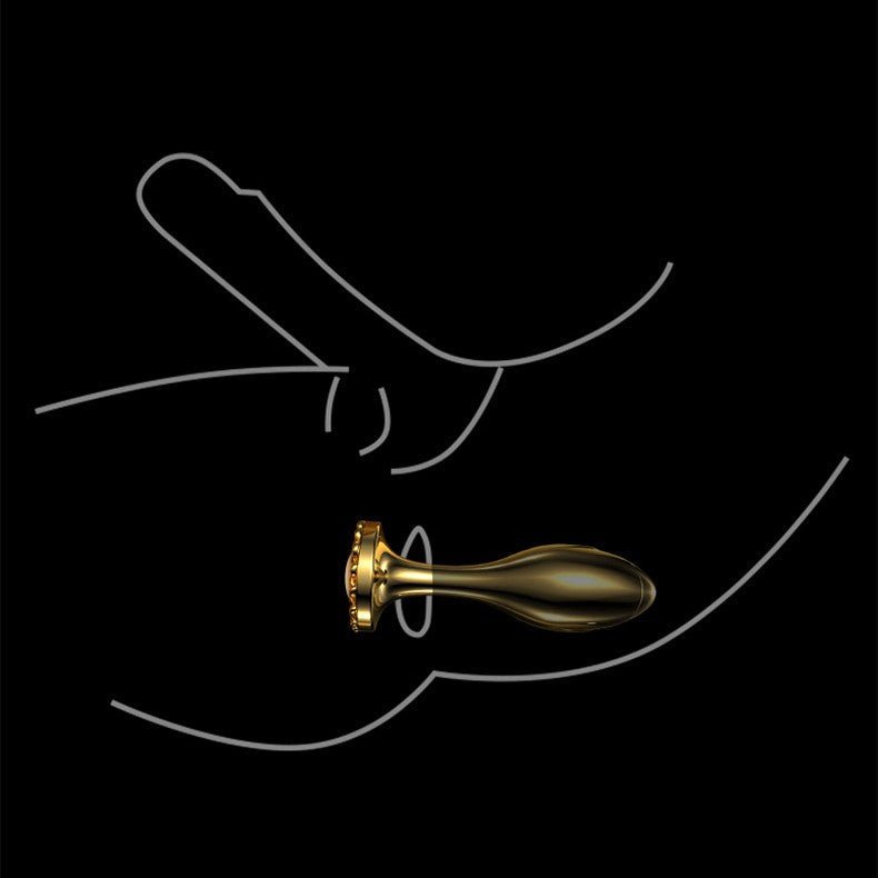 LOCKINK Sevanda Gold Metal Butt Plug with Pearl Base - Wet Master