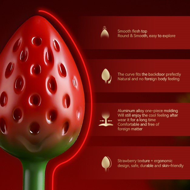 LOCKINK Strawberry Metal Anal Plug - Wet Master