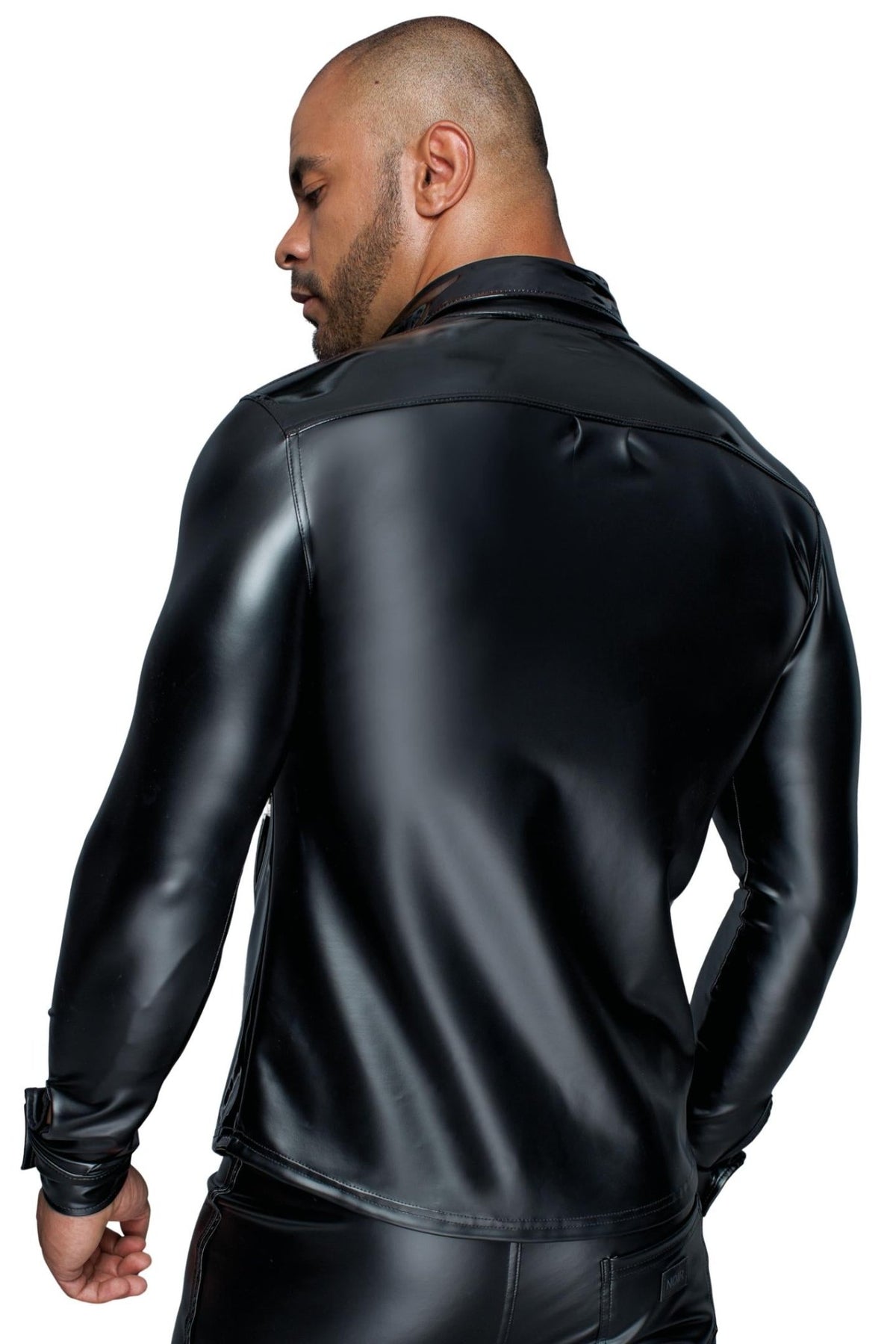 Long-sleeved Powerwetlook & PVC shirt H064- 2XL - Wet Master