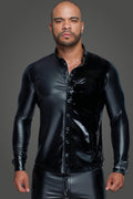 Long-sleeved Powerwetlook & PVC shirt H064- 2XL - Wet Master