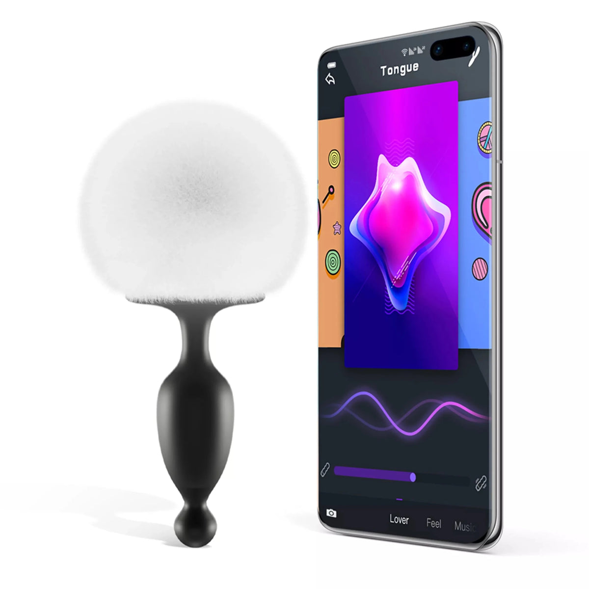 Magic Motion Bunny Tail Vibrating Anal Plug App-Controlled - Wet Master