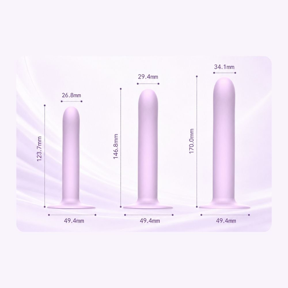Mei Soft Silicone Vibrating Dildo & Anal Plug - 3 Sizes - Wet Master