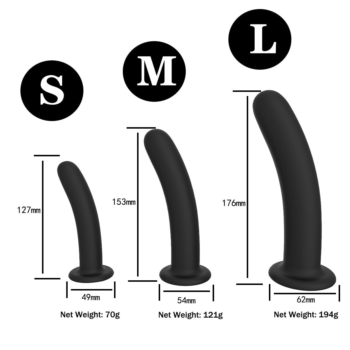 Orissi Soft Silicone Dildo & Anal Plug - 3 Sizes - Wet Master