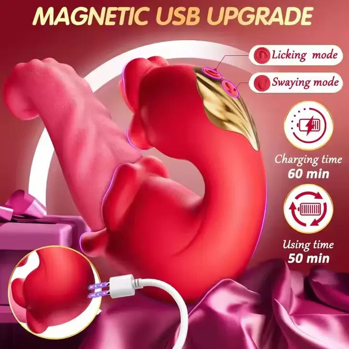 Oronova OpalSway Licking & Swinging G-Spot Rose Vibrator - Wet Master
