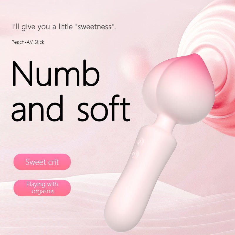 Peach Clitoral Mini AV Wand Vibrator - Wet Master