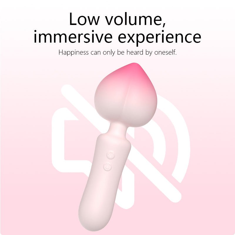 Peach Clitoral Mini AV Wand Vibrator - Wet Master