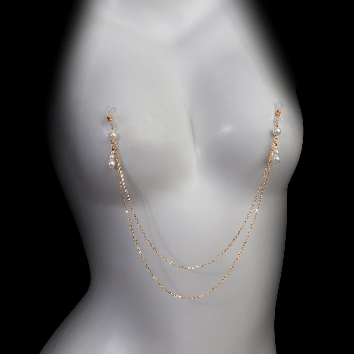 Pearl Pendant Nipple Clamps with Chain - Wet Master