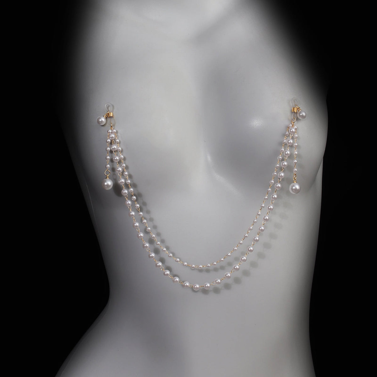 Pearl Tassel Nipple Clamps with Chain - Wet Master
