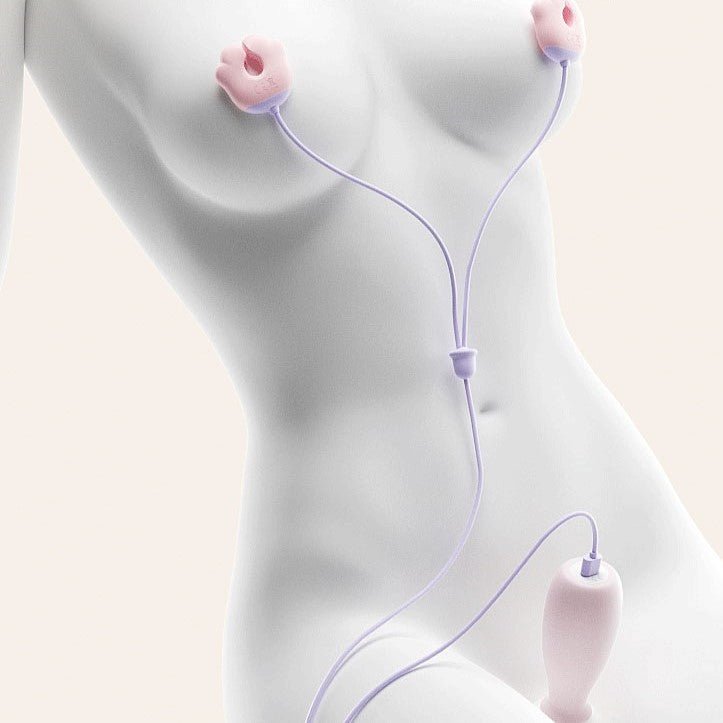 POPOCAT Mini AV Wand Vibrator with G-Spot Vibrator & Nipple Clamps App Controlled - Wet Master