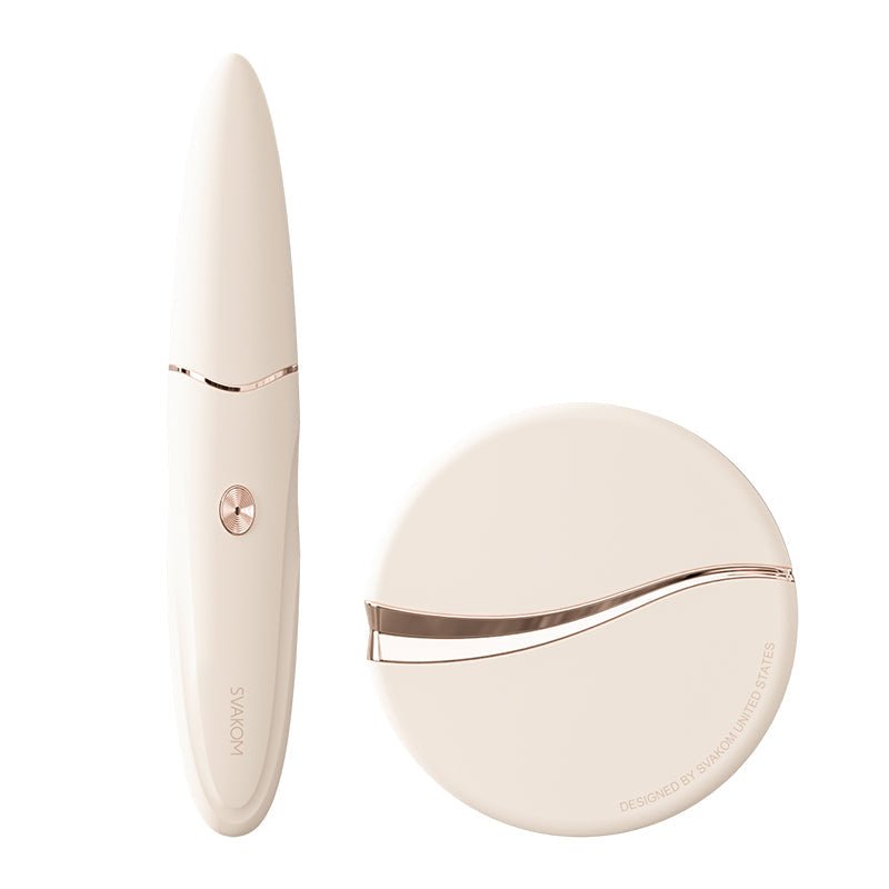 Powder Case Suction Vibrator & Eyebrow Pencil G-Spot Vibrator Set - Wet Master